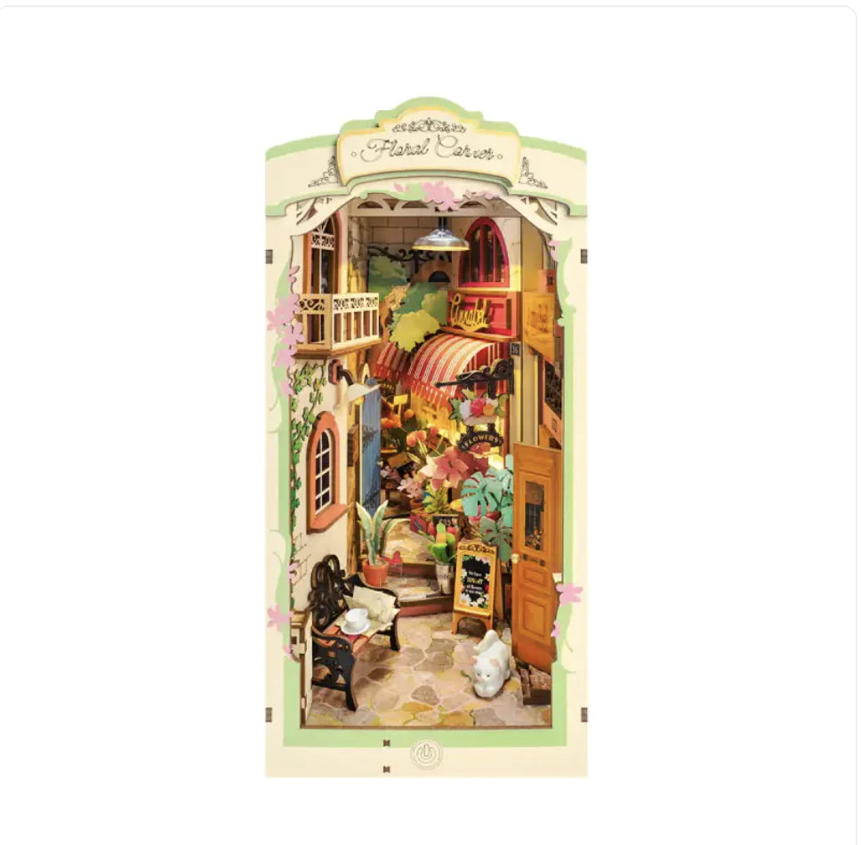 Rolife Floral Corner DIY 3D Wooden Book Nook Kit